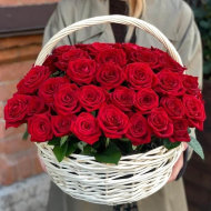 Корзина из 51 красной розы